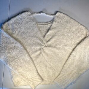 American Eagle Outfitters Cream V-Neck Sweater